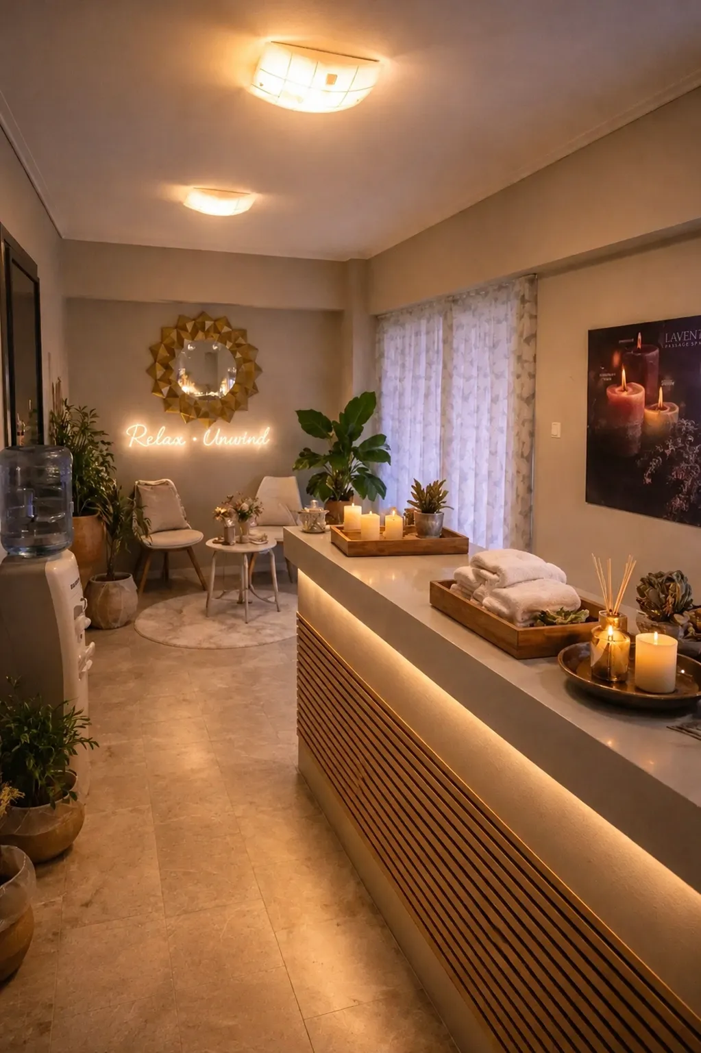 Ο πραγματικός χώρος υποδοχής του Lavender Massage Spa στον Βόλο